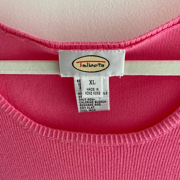 Talbots pink, mostly cotton soft sweater tank top. Size XL. Sleeveless. - Picture 5 of 9